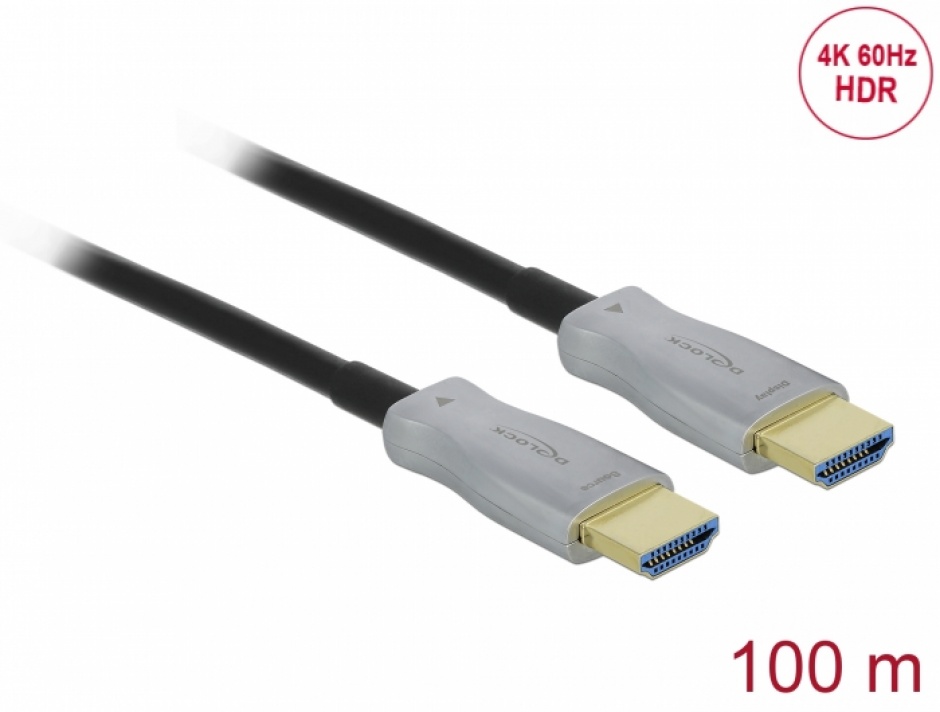 Cablu optic activ HDMI 4K60Hz HDR T-T 100m, Delock 84137 Delock conectica.ro imagine 2022 3foto.ro