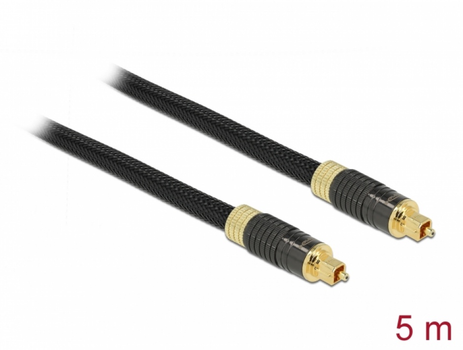 Cablu audio optic Toslink SPDIF Standard 5m, Delock 86595 conectica.ro imagine noua 2022