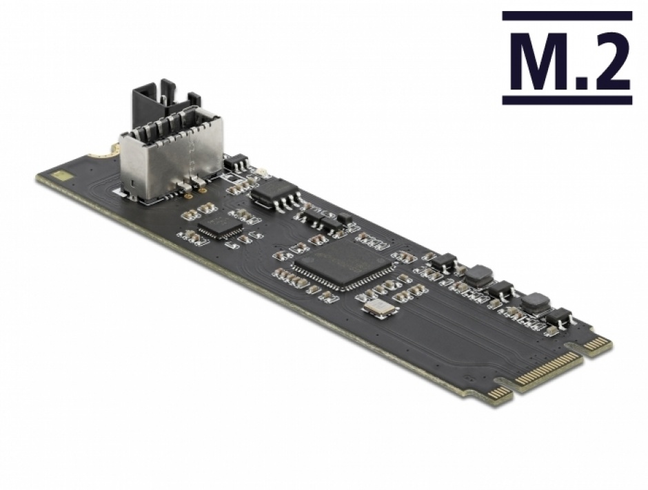Convertor M.2 Key B+M cu un port intern USB 3.2 Gen 2 key A 20 pini T-M, Delock 63330 conectica.ro imagine noua 2022