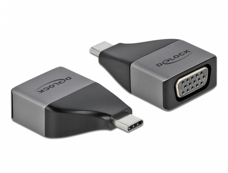 Adaptor USB 3.2-C Gen1 la VGA (DP Alt Mode) 1080p, Delock 64002 imagine noua