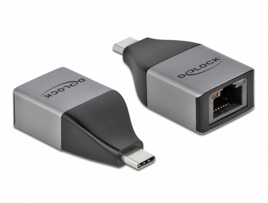 Adaptor USB 3.2-C Gen1 la Gigabit LAN, Delock 64118 Delock conectica.ro imagine 2022 3foto.ro