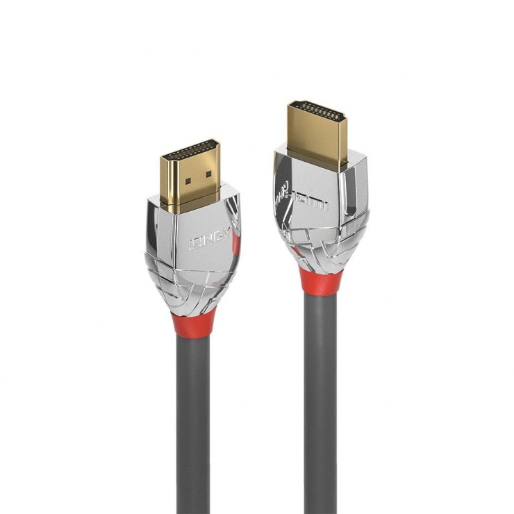 Cablu HDMI Cromo Line UHD 4K T-T 7.5m gri, Lindy L37875 conectica.ro