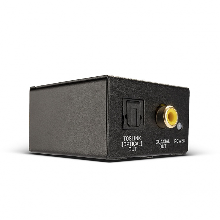 Convertor audio analog RCA la digital Toslink (Optic) & Coaxial ADC, Lindy L70309 conectica.ro