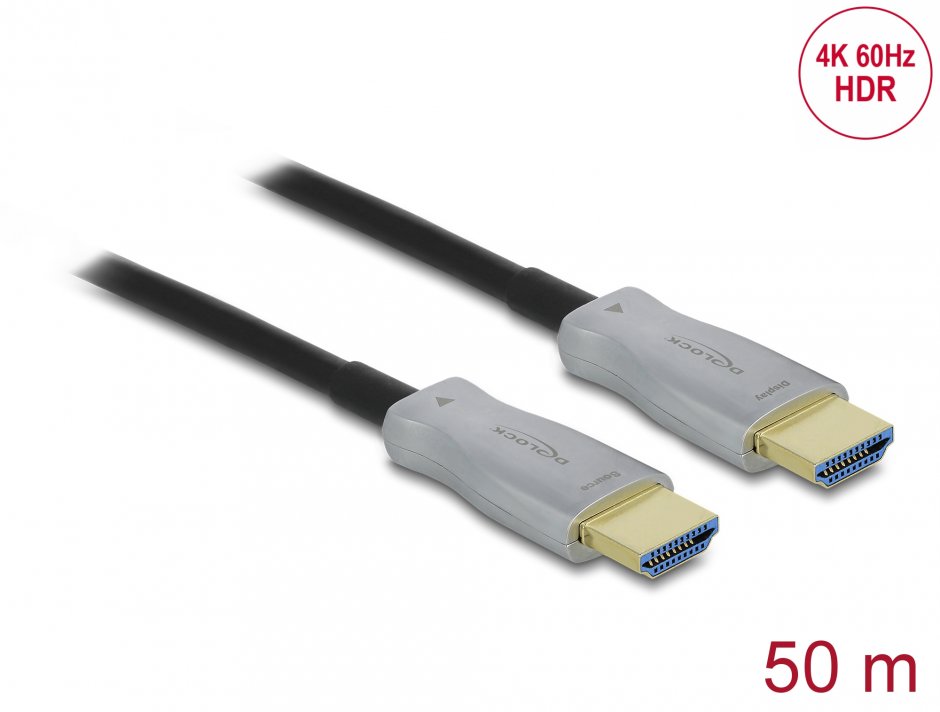 Cablu optic activ HDMI 4K60Hz HDR T-T 50m, Delock 84133