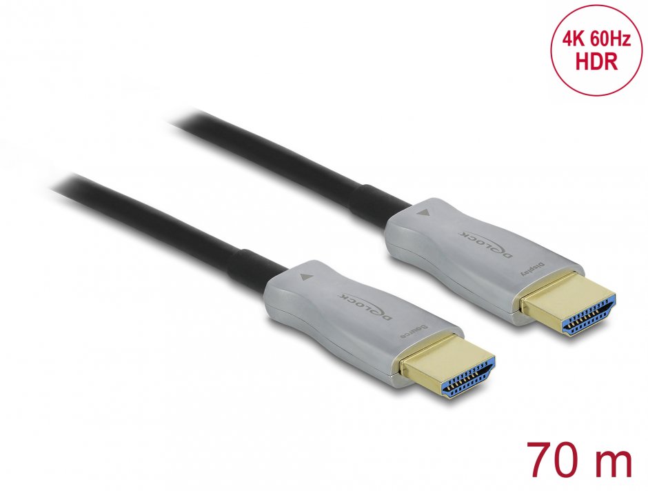 Cablu optic activ HDMI 4K60Hz HDR T-T 70m, Delock 84136