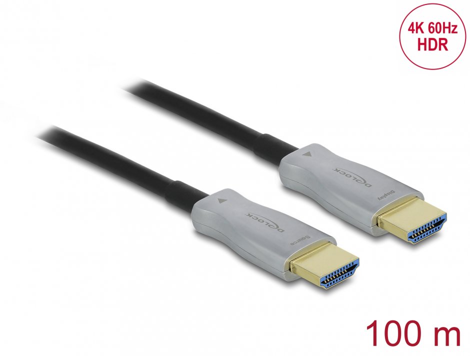 Cablu optic activ HDMI 4K60Hz HDR T-T 100m, Delock 84137