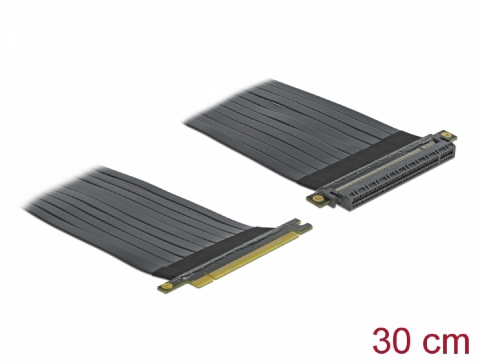 Riser Card PCI Express x16 la x16 + cablu flexibil 30cm, Delock 85764 conectica.ro