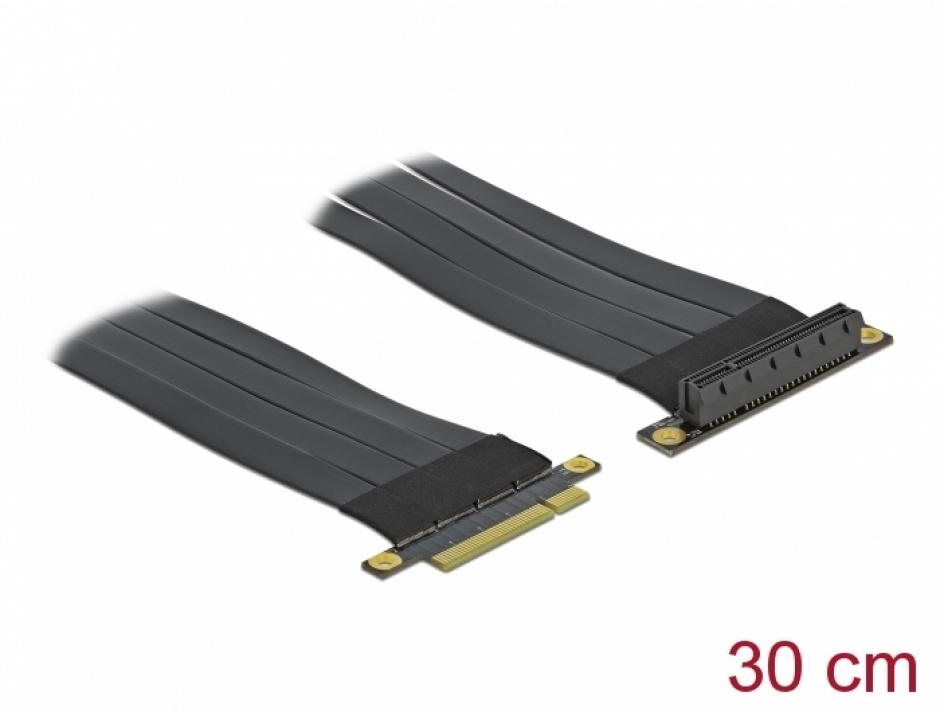 Riser Card PCI Express x8 la x8 + cablu flexibil 30cm, Delock 85766 conectica.ro