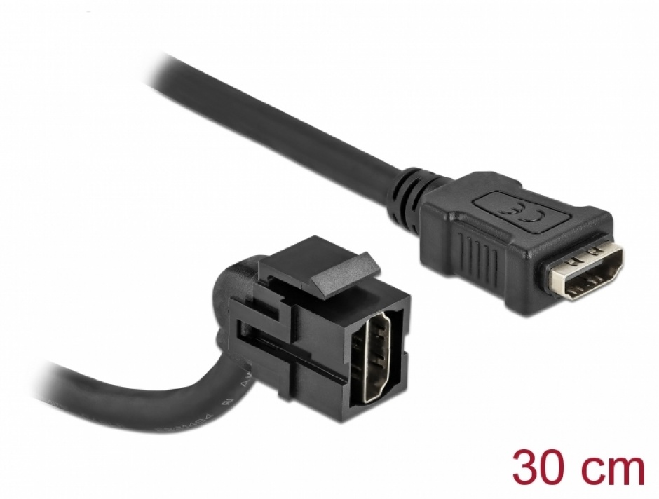 Modul keystone HDMI 4K30Hz 110 grade M-M 0.3m, Delock 86853 conectica.ro