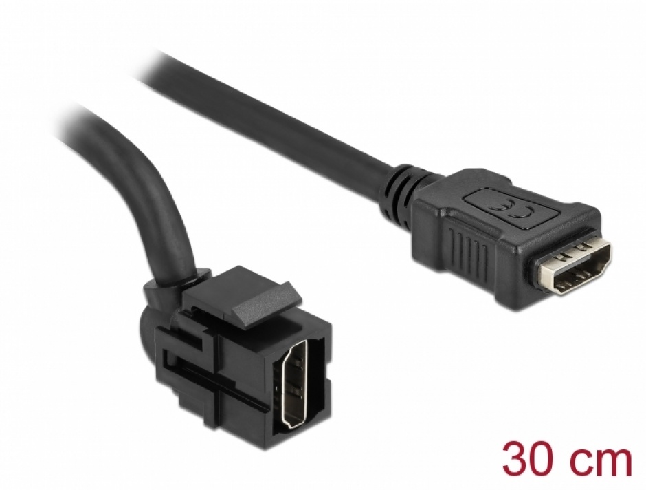 Modul keystone HDMI 4K30Hz 250 grade M-M 0.3m, Delock 86854 imagine noua