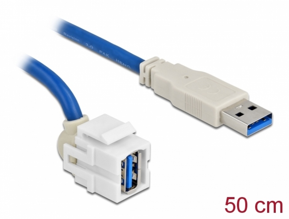 Modul keystone USB 3.0-A 250 grade T-M 0.5m, Delock 86871 conectica.ro