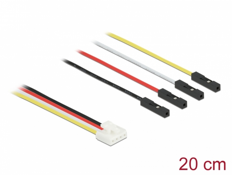 Cablu de conversie IoT Grove (placi Arduino) 4 pini la 4 x jumper T-M 20cm, Delock 86947 conectica.ro