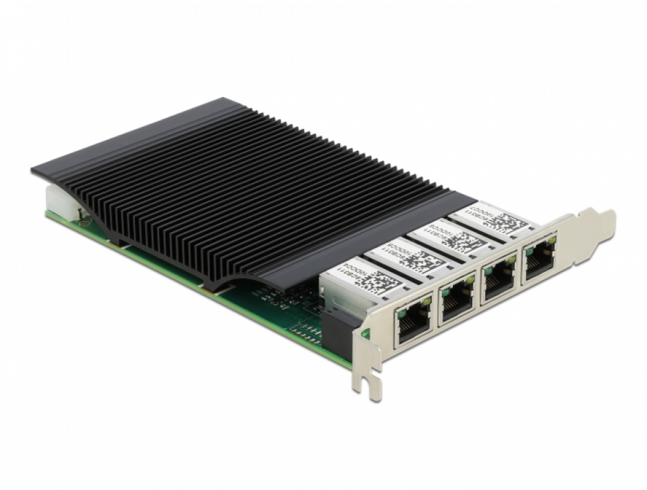PCI Express x4 cu 4 x RJ45 Gigabit LAN PoE+ Intel i350, Delock 88501 conectica.ro