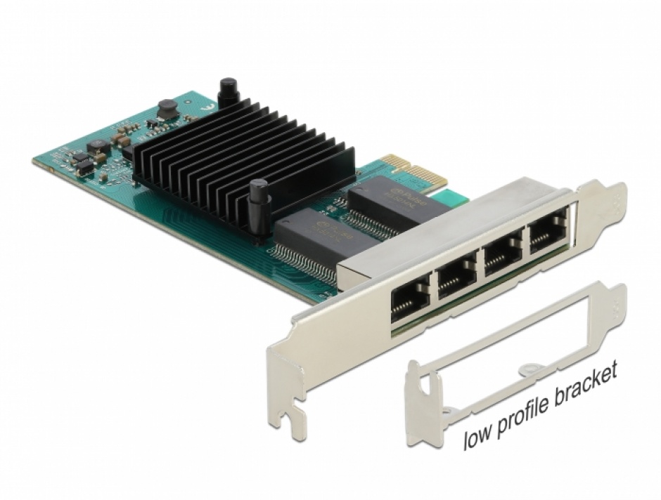 Placa PCI Express la 4 x Gigabit LAN Intel i350, Delock 88504 Delock conectica.ro imagine 2022 3foto.ro