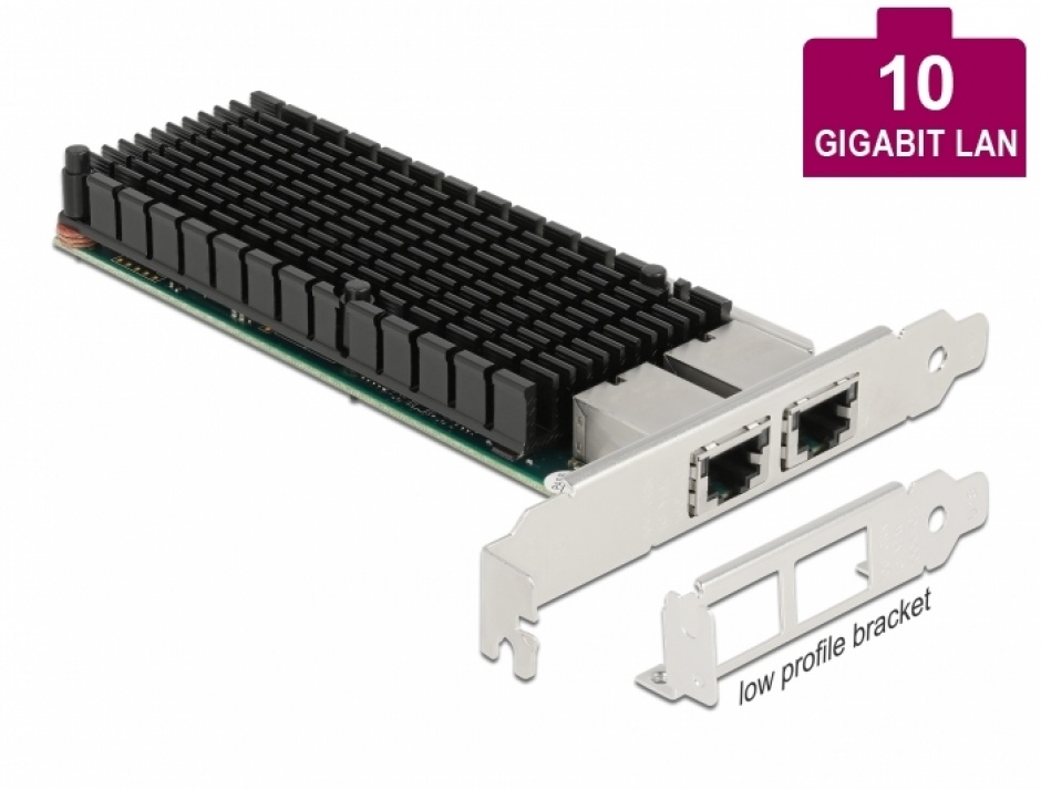 PCI Express x8 la 2 x RJ45 LAN 10 Gigabit Intel X540, Delock 88505 conectica.ro