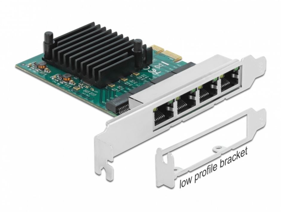 Placa PCI Express la 4 x Gigabit LAN RTL8111F, Delock 89025 Delock conectica.ro imagine 2022 3foto.ro
