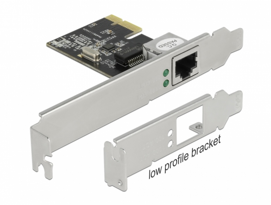 Placa de retea PCI Express Gigabit + low profile, Delock 89189 conectica.ro