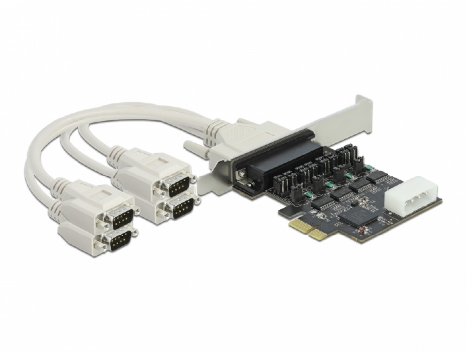PCI Express la 4 x Serial RS-232 cu alimentare 5V/12V, Delock 89895 Delock conectica.ro imagine 2022 3foto.ro