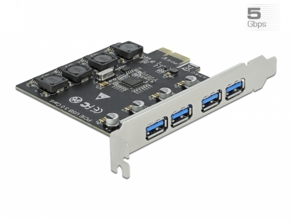 PCI Express x1 cu 4 x USB 3.2-A Gen 1, Delock 90509 Delock conectica.ro imagine 2022 3foto.ro