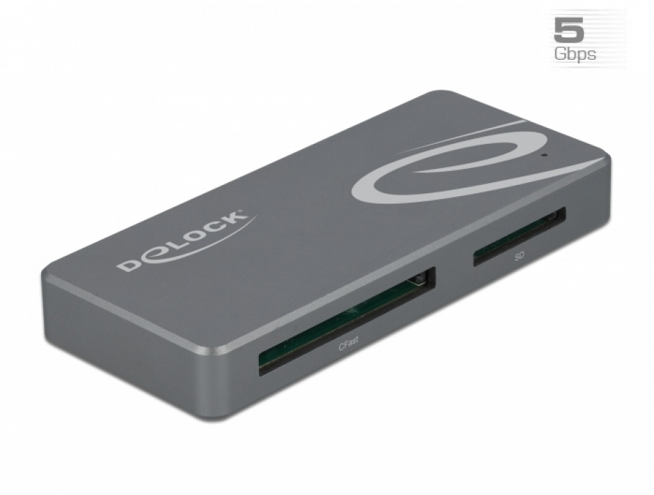 Cititor de carduri USB-C pentru CFast / SD + HUB, Delock 91754 imagine noua