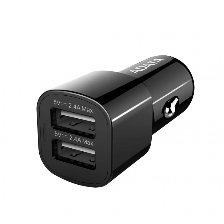 Incarcator auto 2 x usb 2.4a, a-data acv0172-cbk
