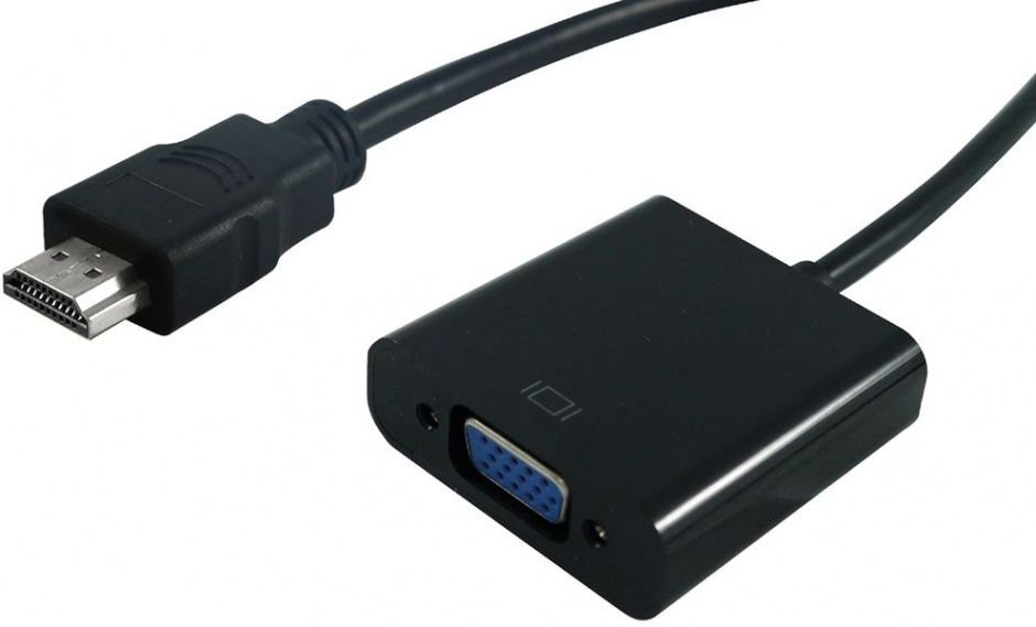 Adaptor HDMI la VGA T-M 0.2m Negru, Well ADAPT-HDMIM/VGAF-0.2BK-WL conectica.ro