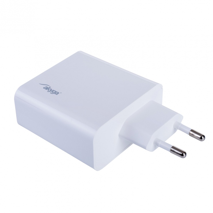 Incarcator priza usb-a + usb-c (quick charge 3.0) 5-20v/1.5-3.25a 65w, ak-ch-15