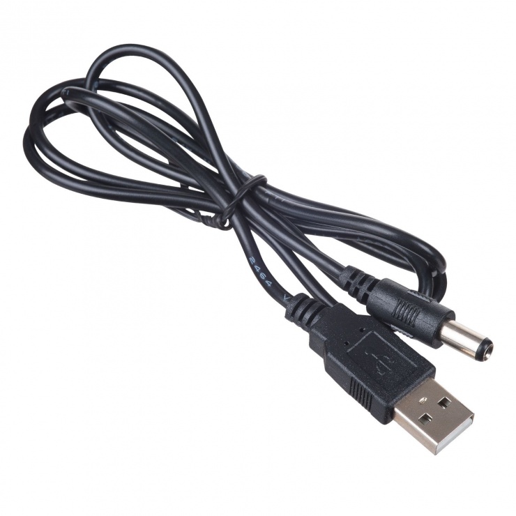 Cablu de alimentare USB-A la DC 5.5 x 2.5 mm 0.8m, AK-DC-04