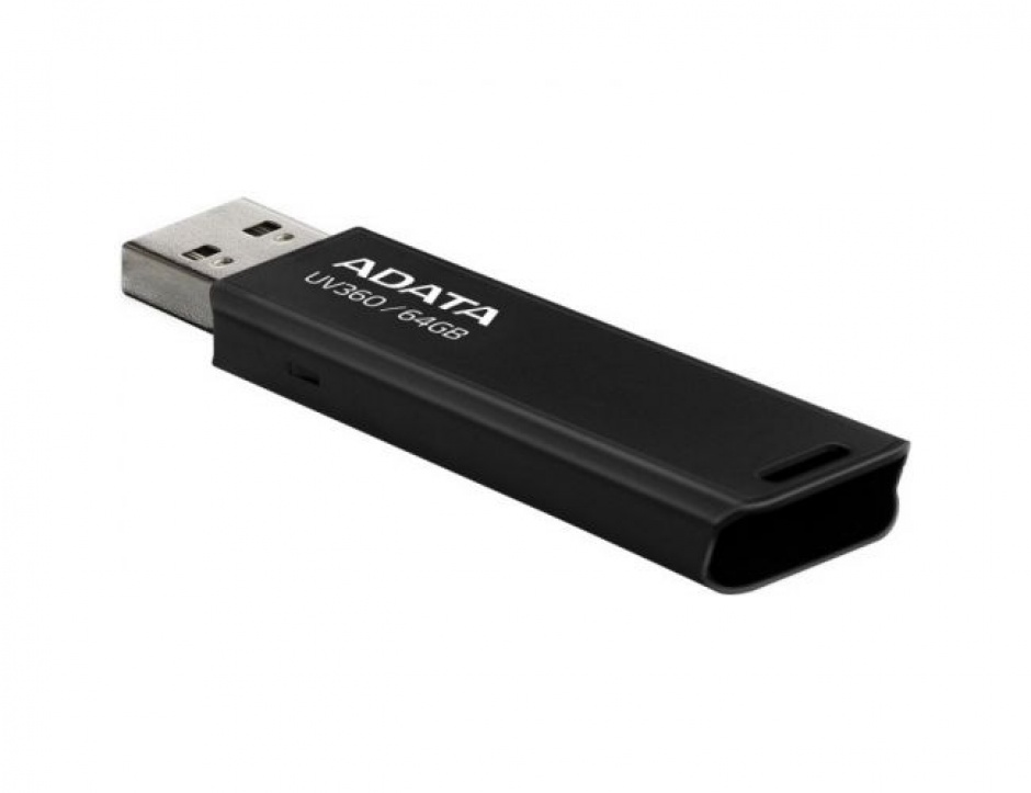 Stick USB 3.2 UV360 64GB Negru, ADATA AUV360-64G-RBK