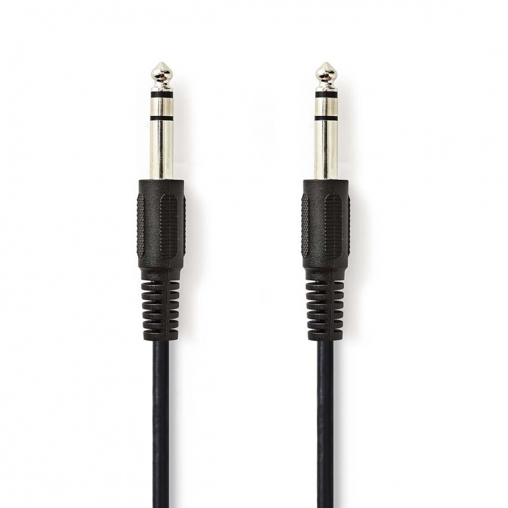 Cablu audio jack 6.35mm t-t 5m, nedis cagp23000bk50