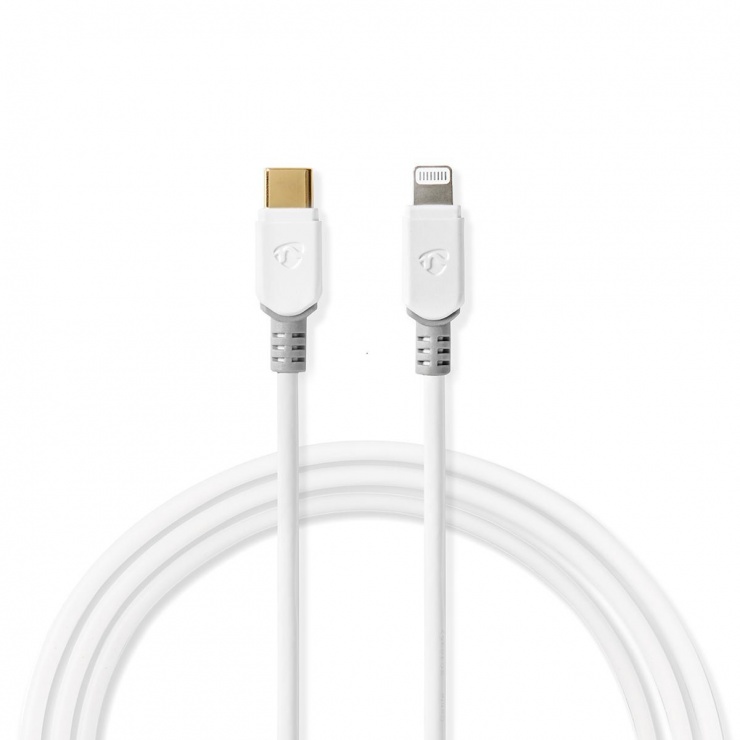 Cablu USB 2.0 type C la Lightning T-T 3m Alb, Nedis CCBP39650WT30 Nedis conectica.ro imagine 2022 3foto.ro