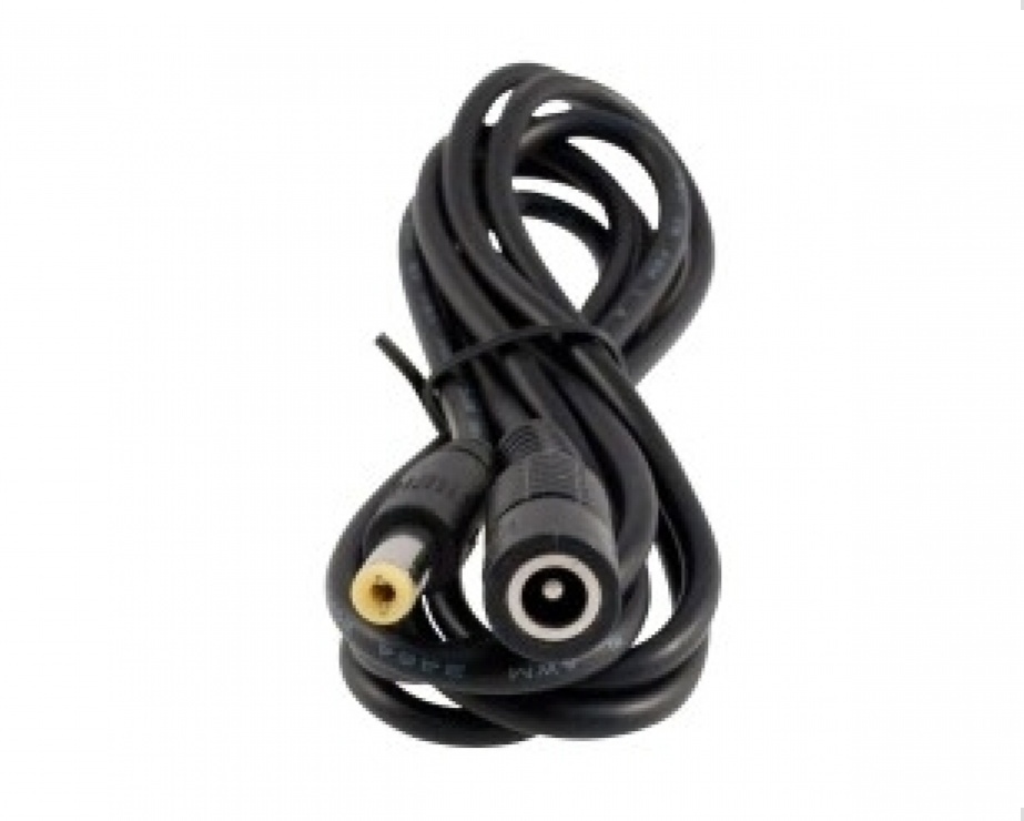 Cablu prelungitor de alimentare dc 5.5 mm x 2.1 mm t-m 1.5m negru, cn-05