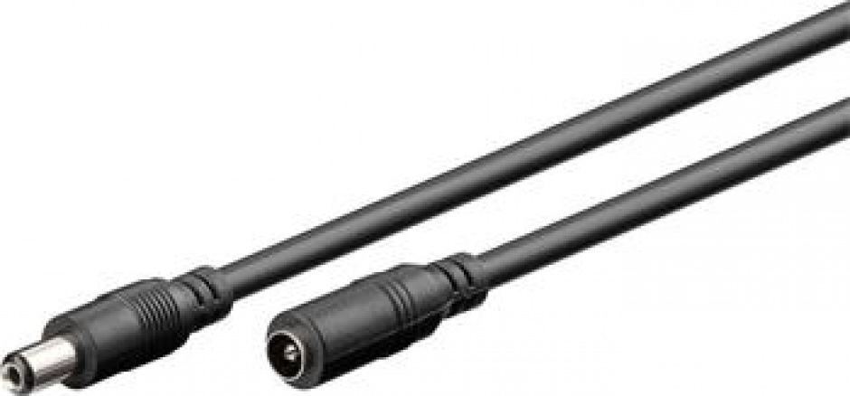 Cablu prelungitor de alimentare dc 5.5 mm x 2.1 mm t-m 3m negru, cn-06