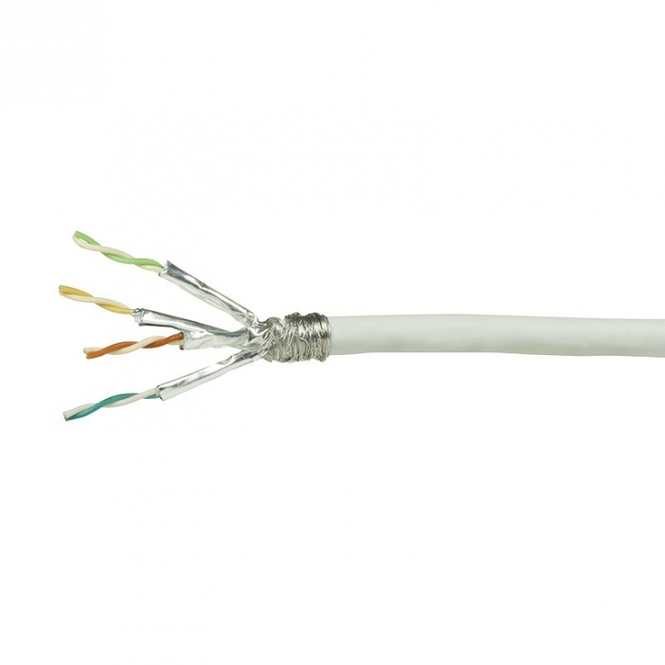 Rola cablu de retea RJ45 cat.6 SFTP Cu-Al 100m Alb, Logilink CPV0039 imagine noua