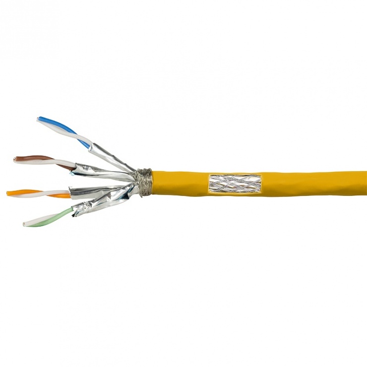 Rola cablu de retea RJ45 Cat.7A S / FTP 25m Galben, Logilink CPV0068 conectica.ro
