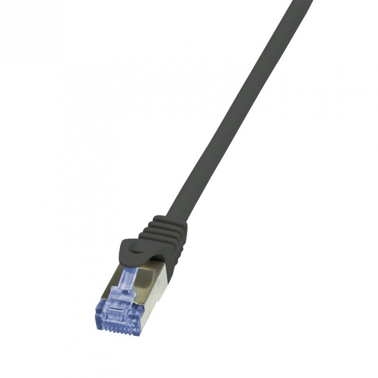 Cablu de retea RJ45 Cat.6A cu cablu cat.7 SFTP/PIMF 30m Negru, Logilink CQ4123S 30m imagine noua 2022