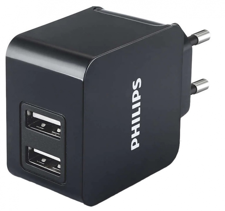 Incarcator priza 2 x USB-A 3.1A + cablu Lightning, Philips DLP2307V imagine noua