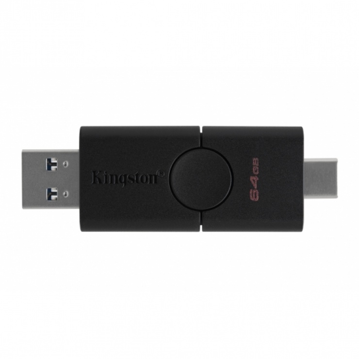 Stick USB 3.2-A + type C 64GB DataTraveler Duo, Kingston DTDE/64GB conectica.ro