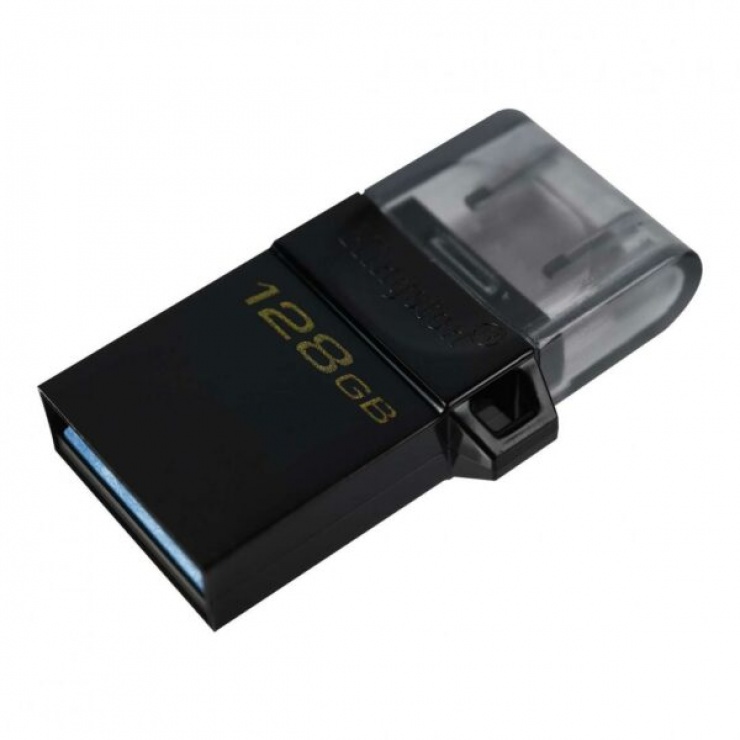 Stick USB 3.2-A + micro USB 128GB DataTraveler microDuo G2, Kingston DTDUO3G2/128GB imagine noua