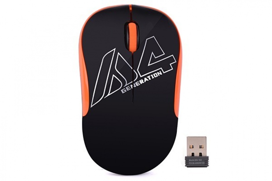 Mouse wireless optic a4tech negru/orange, g3-300n-bo