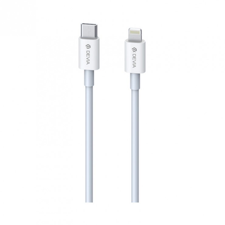 Cablu USB type C la Apple Lightning Alb T-T 1m, Devia