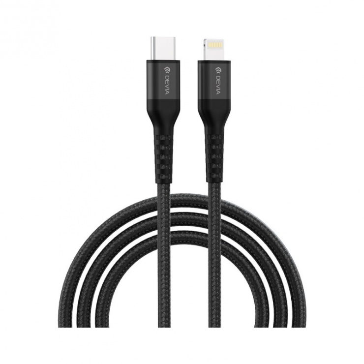 Cablu usb type c la lightning 1m negru, devia
