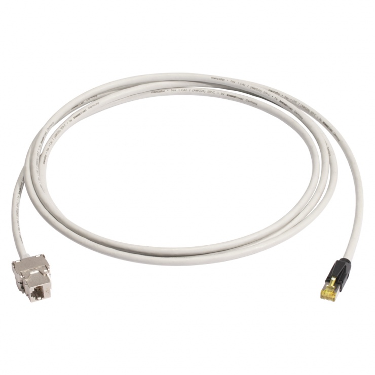 Cablu prelungitor Cat.6A SFTP cu cablu Cat.7 20m T-M Gri, K7F1-2000-GR 20m imagine noua 2022
