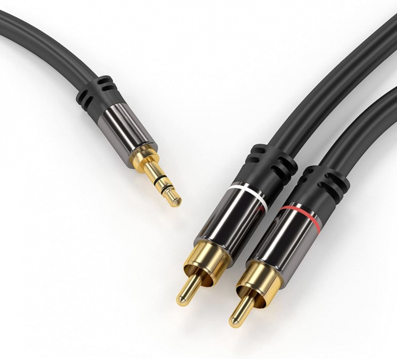Cablu audio jack stereo 3.5mm la 2 x rca t-t 1.5m, kjqcin015