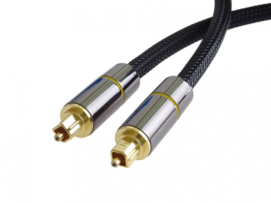 Cablu audio digital Toslink brodat 1m, kjtos7-1 conectica.ro