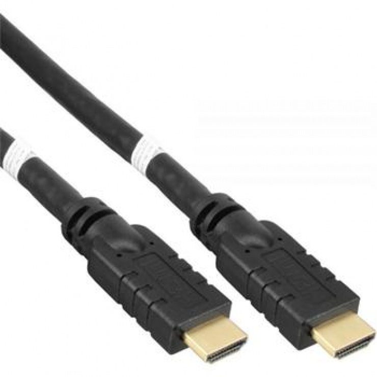 Cablu HDMI cu amplificare 4K@60Hz 25m T-T Negru, KPHDM2R25 imagine noua