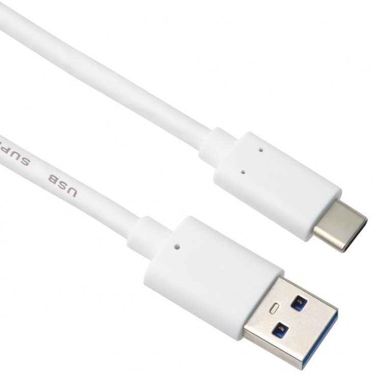 Cablu USB 3.2 Gen 2-C la USB-A 3A T-T 1m Alb, ku31ck1w 2-C imagine noua 2022