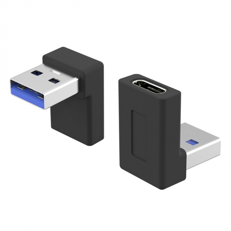Adaptor USB 3.1 type C la USB-A unghi 90 grade M-T, kur31-27 conectica.ro