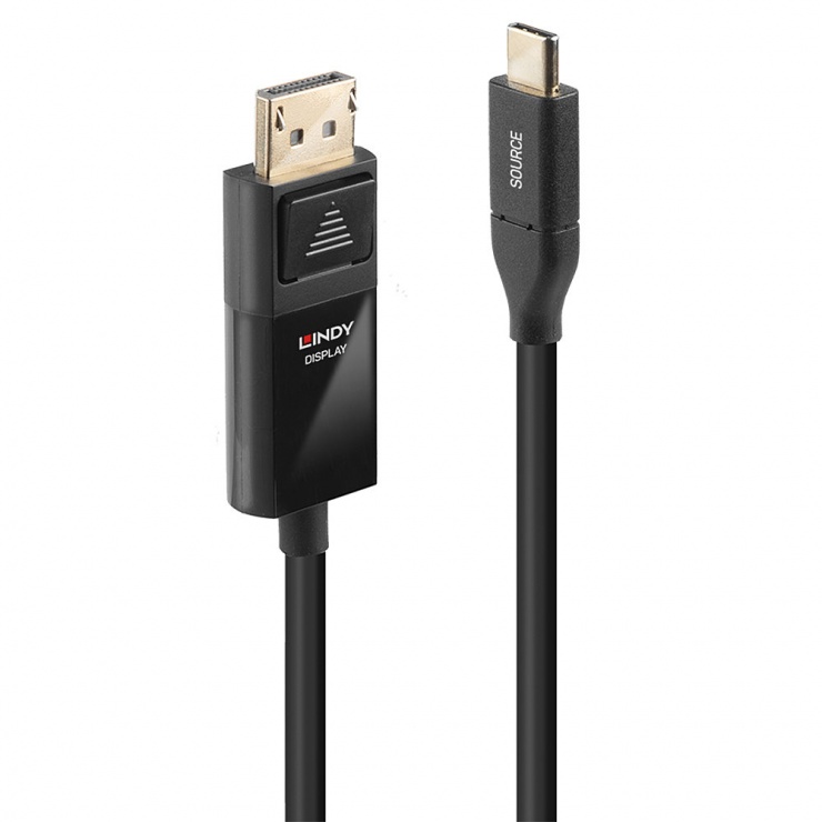 Cablu USB-C la Displayport 4K@60Hz cu HDR T-T 2m, Lindy L43302 conectica.ro imagine noua tecomm.ro