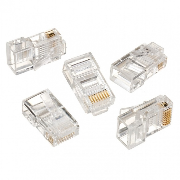 Set 100 conectori RJ45 cat 5 UTP, Gembird LC-8P8C-001/100